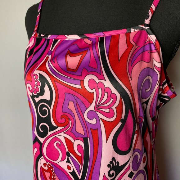 No Boundaries Retro Pink and Purple Slip Over Maxi Dress with Straps Juniors LG - Picture 4 of 7